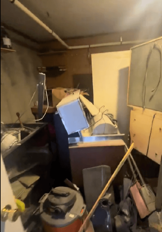 Before: cluttered space